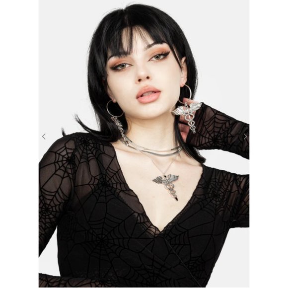 DISTURBIA Venom spiderweb mesh top NWT - Picture 5 of 9